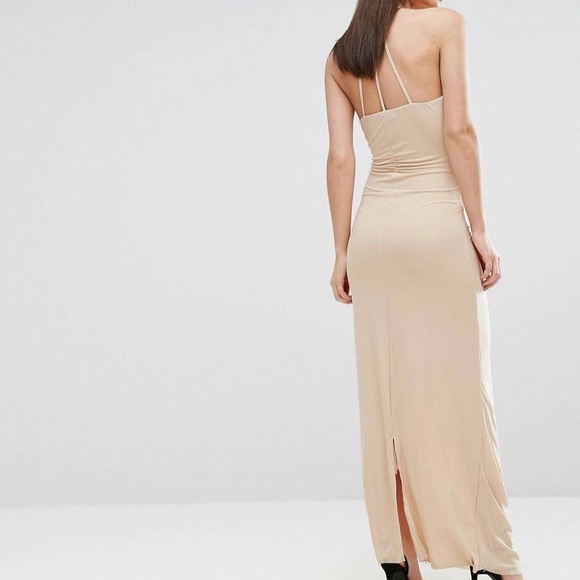 ASOS AX Paris Beige Formal Maxi Dress - Picture 3 of 6